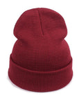 Women Hat Solid Knitted Beanie Hats For Women Mens Ladies Unisex Bone Cotton-Beanies-Bargain Bait Box-Red Wine-Bargain Bait Box