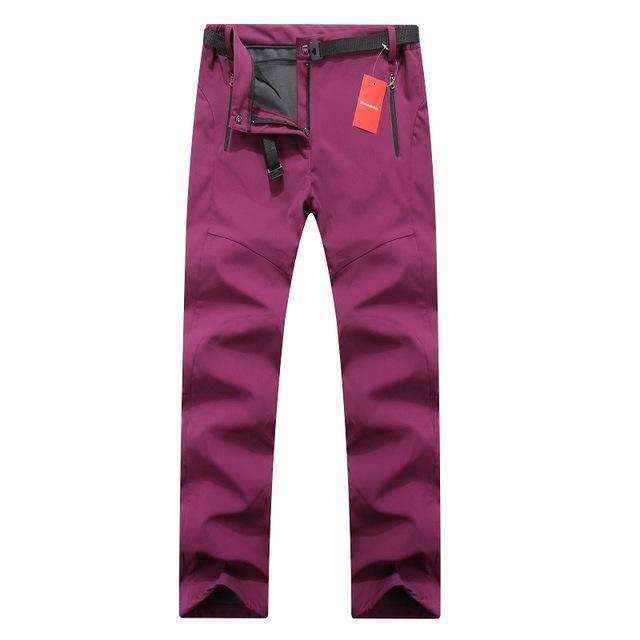 Women Thick Warm Pants Fishing Camping Hiking Skiing Waterproof Windproof-Pants-Bargain Bait Box-Dark Purple-S-Bargain Bait Box