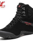 Xiang Guan Men Hiking Boots Cow Leather Women Trekking Shoes Black Waterproof-sneakers manufacturer Store-High Style Black-4-Bargain Bait Box