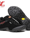Xiang Guan Men Hiking Boots Cow Leather Women Trekking Shoes Black Waterproof-sneakers manufacturer Store-Low Style Black-4-Bargain Bait Box