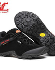 Xiang Guan Men Hiking Boots Cow Leather Women Trekking Shoes Black Waterproof-sneakers manufacturer Store-Medium Style Black-4-Bargain Bait Box