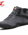 Xiang Guan Men Hiking Boots Cow Leather Women Trekking Shoes Black Waterproof-sneakers manufacturer Store-Medium Style Gray-4-Bargain Bait Box
