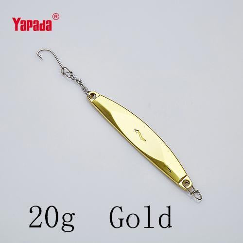 Yapada Ice Fishing 505 Lightning 10G/15G/20G/25G Bkk Hook 59Mm/64Mm/75Mm/85Mm-Jigging Spoons-Bargain Bait Box-Gold 20g-Bargain Bait Box