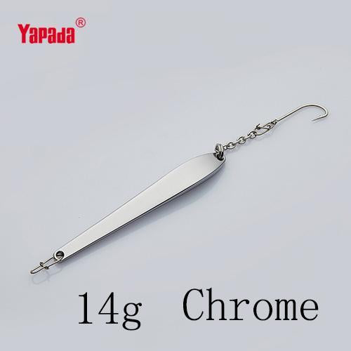 Yapada Ice Fishing 507 Chopsticks 10G /14G Bkk Hook 73Mm/82Mm Multicolor Metal-Jigging Spoons-Bargain Bait Box-Chrome 14g-Bargain Bait Box
