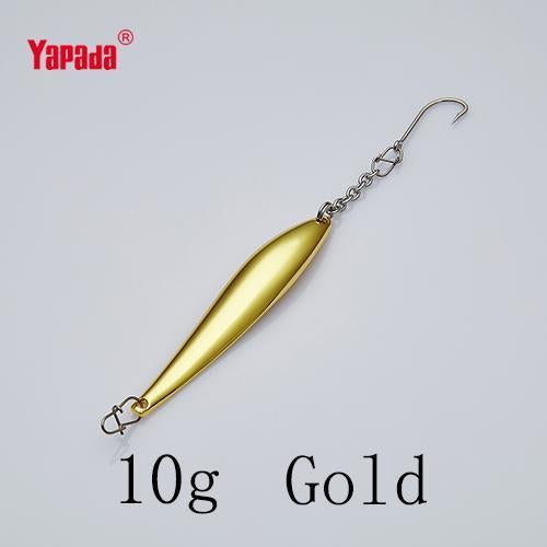 Yapada Ice Fishing 515 Caterpillar 10G 64Mm Bkk Hook Multicolor Metal Jigging-Jigging Spoons-Bargain Bait Box-Gold 10g-Bargain Bait Box