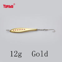 Yapada Ice Fishing 517 Paddle 12G 72X14X7Mm Bkk Hook Multicolor Metal Jigging-Jigging Spoons-Bargain Bait Box-Gold 12g-Bargain Bait Box