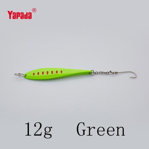 Yapada Ice Fishing 517 Paddle 12G 72X14X7Mm Bkk Hook Multicolor Metal Jigging-Jigging Spoons-Bargain Bait Box-Green 12g-Bargain Bait Box