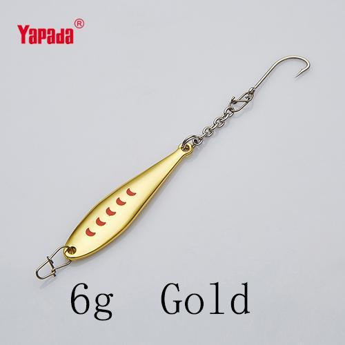 Yapada Ice Fishing 520 Moon 6G 50X11X4 Mm Bkk Hook Multicolor Metal Jigging-Jigging Spoons-Bargain Bait Box-Gold 6g-Bargain Bait Box