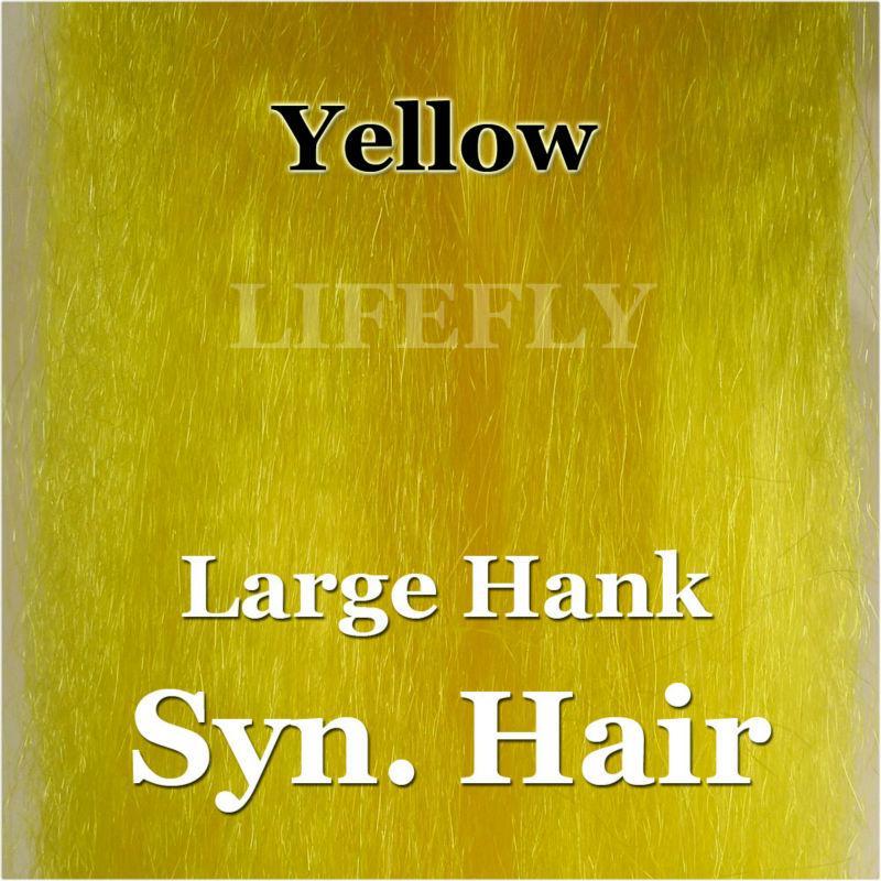 Yellow Color / Large Hank Of Synthetic Hair, Hair, Fly Tying, Jig, Lure Making-Fly Tying Materials-Bargain Bait Box-Bargain Bait Box
