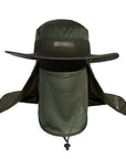 Yifei Wind-Proof Sun Hats Spf 30+ Uv Protection Fishing Hat Cap Waterproof Big-Hats-Bargain Bait Box-army green-Bargain Bait Box