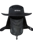 Yifei Wind-Proof Sun Hats Spf 30+ Uv Protection Fishing Hat Cap Waterproof Big-Hats-Bargain Bait Box-black-Bargain Bait Box