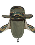 Yifei Wind-Proof Sun Hats Spf 30+ Uv Protection Fishing Hat Cap Waterproof Big-Hats-Bargain Bait Box-camouflage-Bargain Bait Box