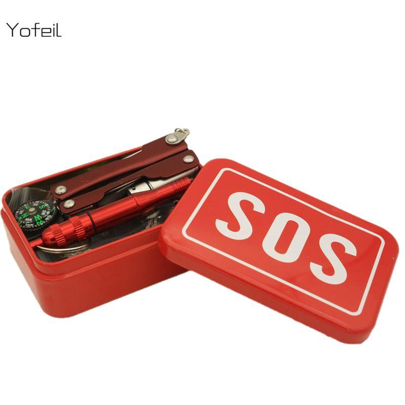 Yofeil 1 Set Emergency Bag Survival Kit Box Self-Help Box Sos For Camping-Survival Gear-Bargain Bait Box-Bargain Bait Box