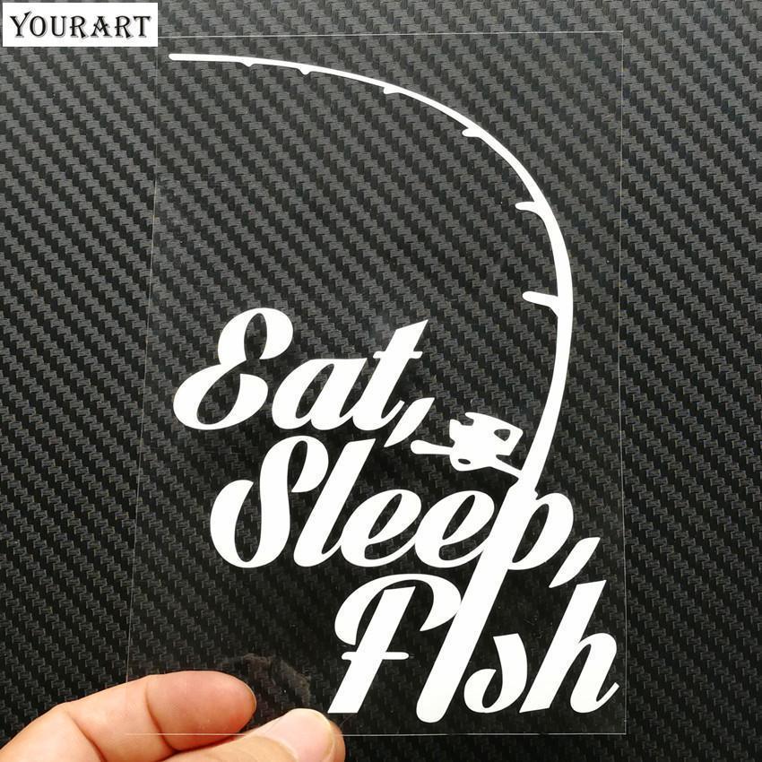 Yourart Car Styling Waterproof Vinyl Decal Stickers On Cars 15 Cm High Eat Sleep-Fishing Decals-Bargain Bait Box-White-15CM High-Bargain Bait Box