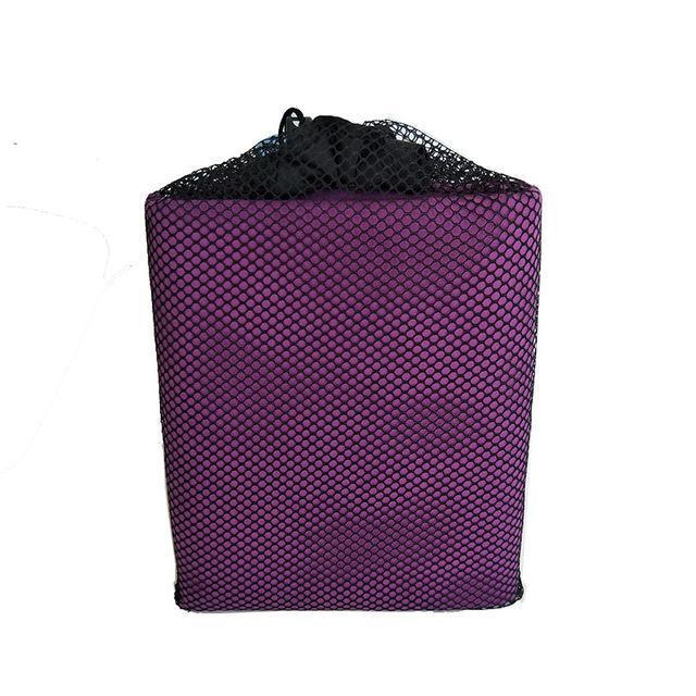 Zipsoft Beach Towel Microfiber Fabric Quick Drying S Sports Swimming Camping-Fishing Towels &amp; Wipes-Bargain Bait Box-Purple with mesh bag-35x75cm-Russia-Bargain Bait Box