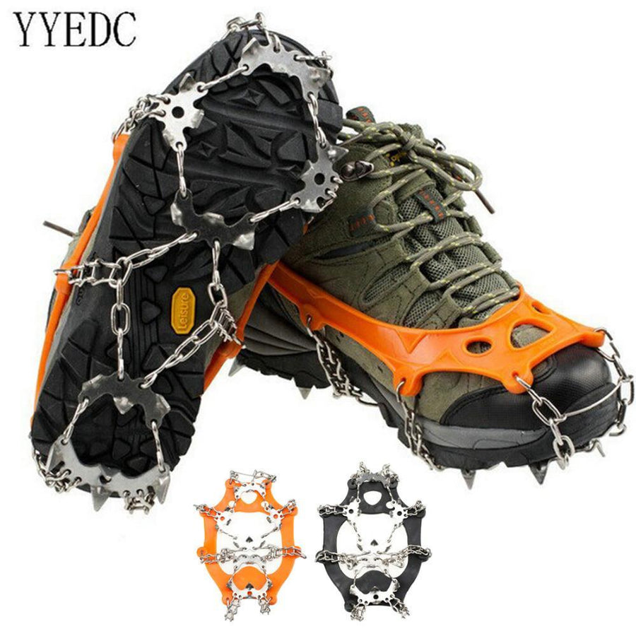 12 Tooth Ice Snow Crampons Anti-Slip Climbing Gripper Shoe Covers Spike  Cleats Stainless Steel Snow Skid Shoe Cover Crampon
