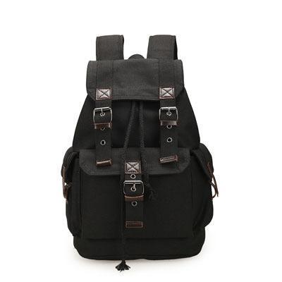 A++ Quality Outdoor Travel Luggage Army Bag Canvas Hiking Backpack-happiness bride-black-Bargain Bait Box