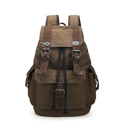 A++ Quality Outdoor Travel Luggage Army Bag Canvas Hiking Backpack-happiness bride-Coffee-Bargain Bait Box