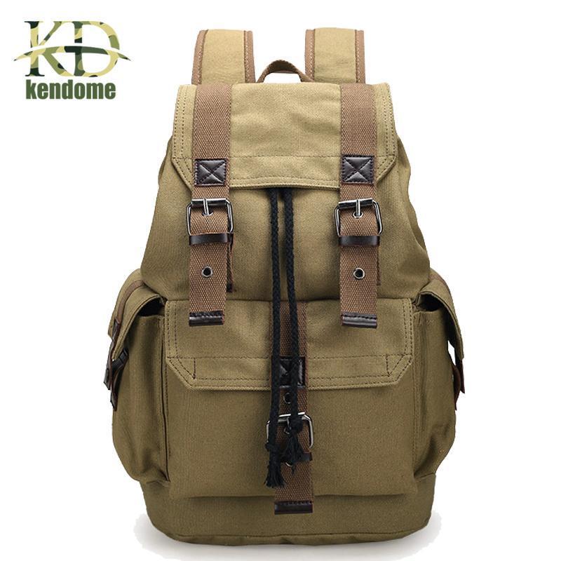 A++ Quality Outdoor Travel Luggage Army Bag Canvas Hiking Backpack-happiness bride-Coffee-Bargain Bait Box