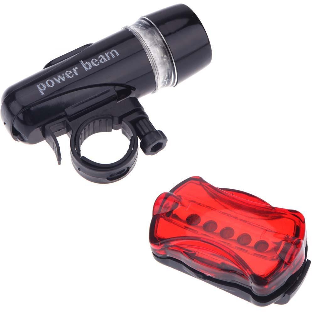 A Set Waterproof 5 Led Lamp Bike Bicycle Front Head Light + Rear Safety-Footprints Store-Bargain Bait Box