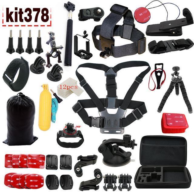 A9 For Gopro Accessories Set For Go Pro Hero 6 5 4 3 Kit Mount For Sjcam-Action Cameras-A9 Official Store-KT378-Bargain Bait Box