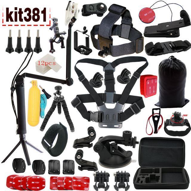 A9 For Gopro Accessories Set For Go Pro Hero 6 5 4 3 Kit Mount For Sjcam-Action Cameras-A9 Official Store-KT381-Bargain Bait Box