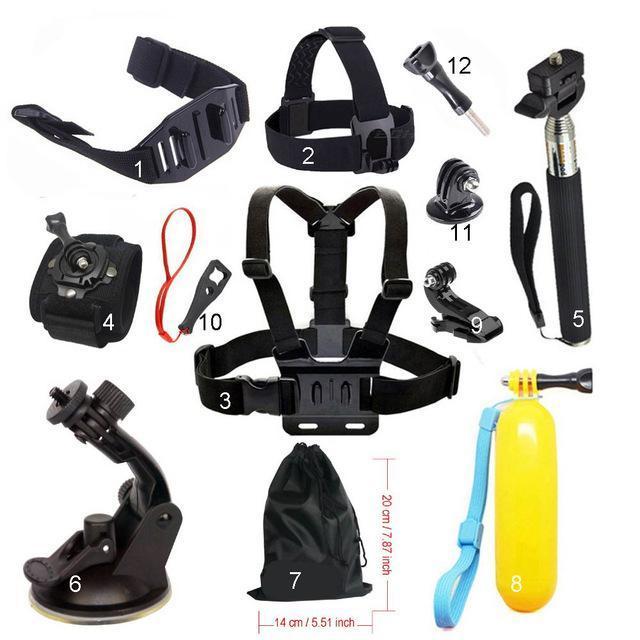 Accessories Set For Gopro Hero 5 For Yi 4K Chest Head Mount Strap Float Bobber-Action Cameras-Techlife Store-Kit 3-Bargain Bait Box