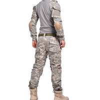 Acu Camo Tactical Military Airsoft Paintball Suit Uniform Pants With Knee Pads-Fishing Suits-Bargain Bait Box-Beige-S-Bargain Bait Box