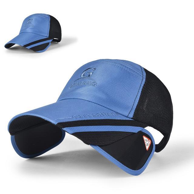 Adjustable Fishing Caps Outdoor Sports Men&#39;S Fishing Hats Travel Mountain-MoeTron Store-Blue-Bargain Bait Box