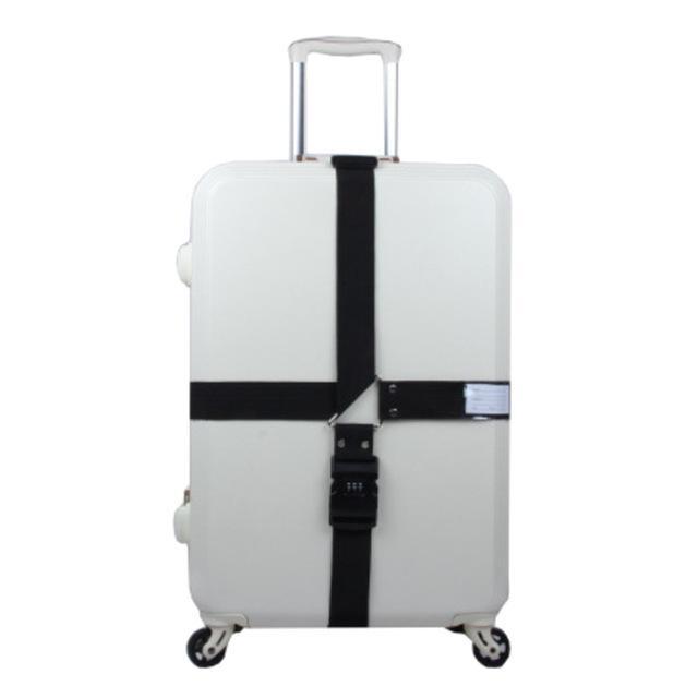 Adjustable Luggage Strap Password Lock Suitcase Strap Quick Release Travel-Live Beautiful-Black-Bargain Bait Box