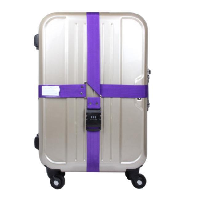 Adjustable Luggage Strap Password Lock Suitcase Strap Quick Release Travel-Live Beautiful-Purple-Bargain Bait Box