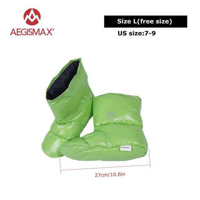 Aegismax Duck Down Slippers Shoes Bootees Boots Footwear Camping Feet Cover Warm-Sleeping Bags-YOUGLE store-L Green-Bargain Bait Box
