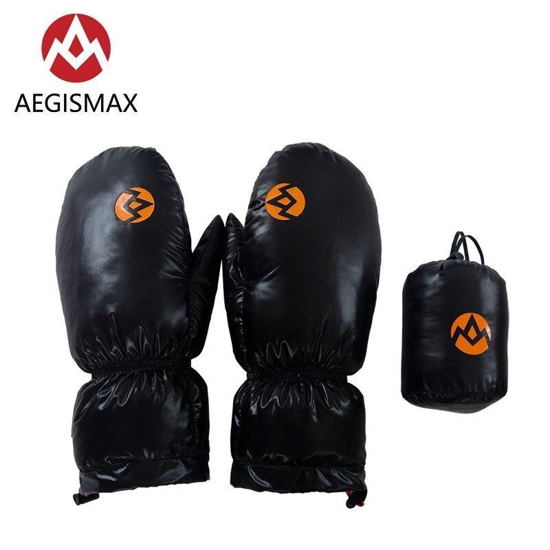 Aegismax Unisex Winter Warm Waterproof Nylon 95% White Goose Down Gloves-Hiking Gloves-YOUGLE store-Black-Bargain Bait Box