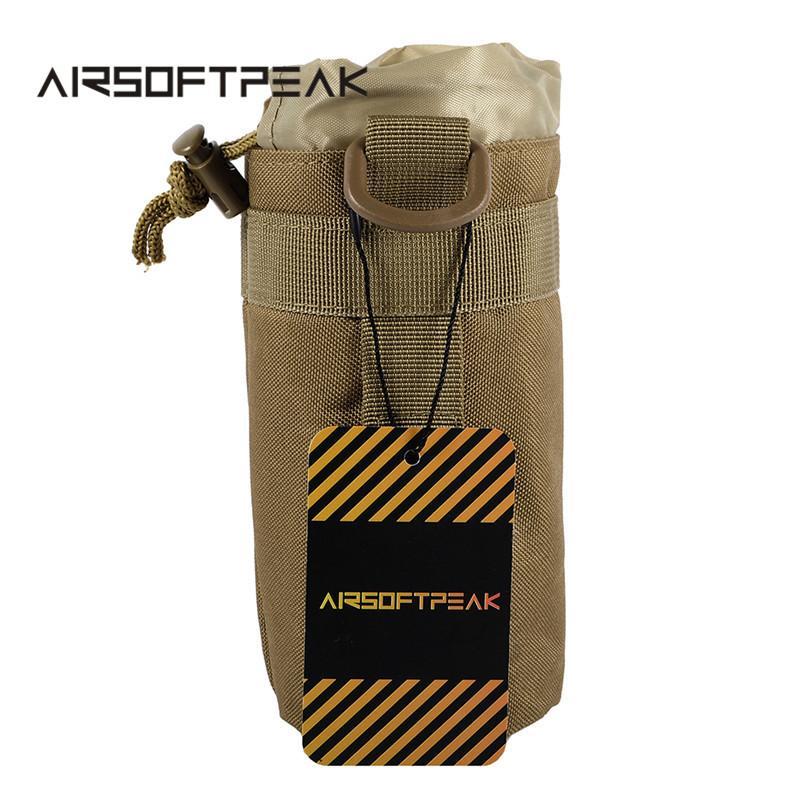 Airsoftpeak Tactical Water Bottle Pouch Outdoor Camping Hiking Kettle Pouch-AirsoftPeak-Desert Camo-Bargain Bait Box