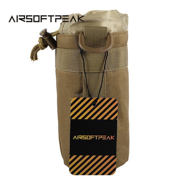 Airsoftpeak Tactical Water Bottle Pouch Outdoor Camping Hiking Kettle Pouch-AirsoftPeak-Khaki-Bargain Bait Box