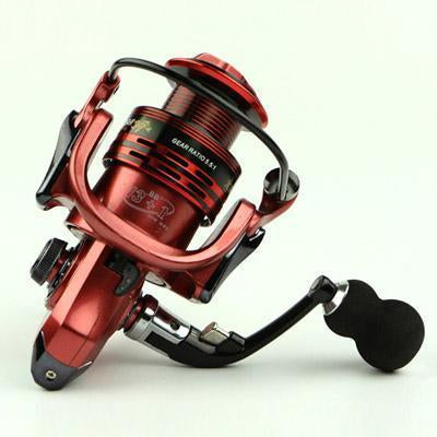 All-Metal Arm 13+1Bb Spinning Fishing Reel Eva Handle Fishing Reels 3 Colors-DAGEZI Store-Red-1000 Series-Bargain Bait Box