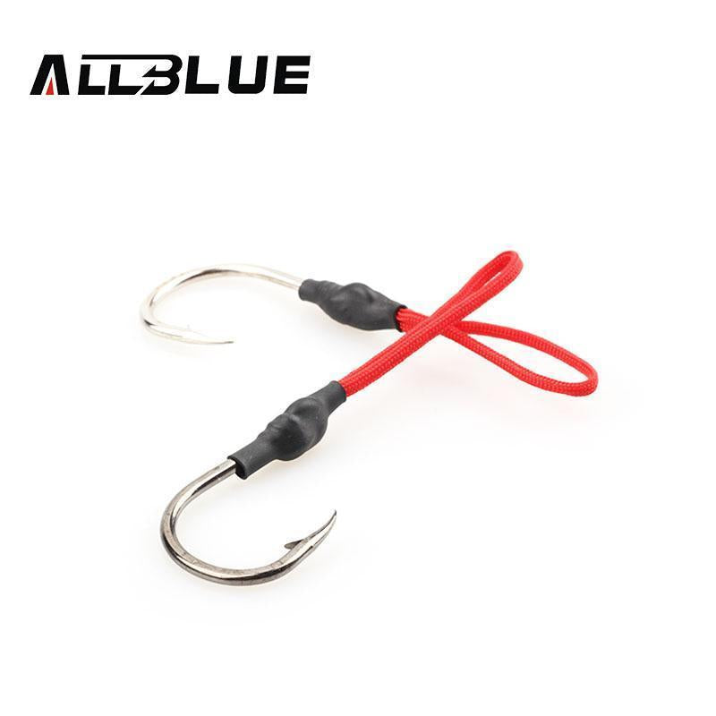 Allblue 10Pcs Stainless Steel Jigging Spoon Fishing Hook With Pe Line-allblue Official Store-1I0 Black-Bargain Bait Box