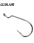 Allblue 10Pcs/Lot Fishing Soft Worm Hooks High Carbon Steel Wide Super Lock-allblue Official Store-Size 2-Bargain Bait Box