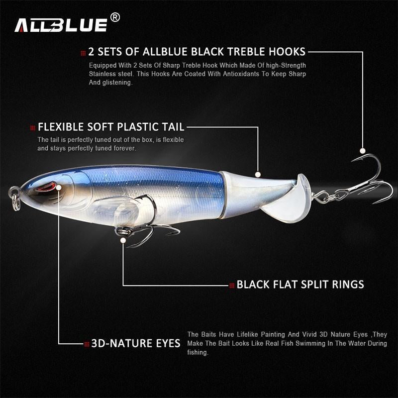 Allblue 130Mm 38G Plopper Hard Lure Rotating Tail Fishing Wobblers Lure-AllBLue Fishing-WHOPPER 130-A-Bargain Bait Box