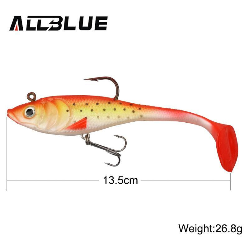 Allblue 2Pcs/Lot 3D Eyes Swim Bait Live Bass 13.5Cm Soft Rubber Sea Fishing-allblue Official Store-Color A-Bargain Bait Box