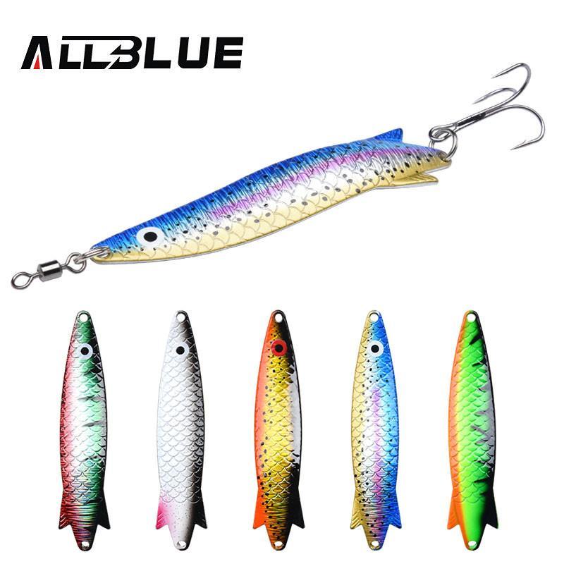 Allblue 5Pcs/Lot Metal Fishing Lure 19.3G 90Mm Multi Colors Spoon Lure Hard-allblue Official Store-Bargain Bait Box