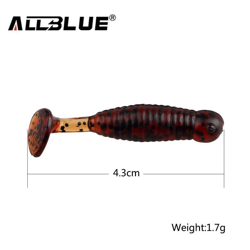 Allblue Classic Flexible Soft Lures 43Mm/1.7G 10Pcs/Lot Swimbaits Fishing-allblue Official Store-Red-Bargain Bait Box