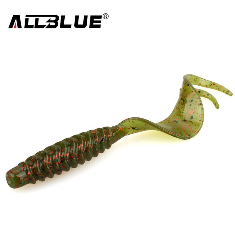 Allblue Creek Single Tail Soft Bait 3.2G/82Mm 8Pcs/Lot Biforked Grubs Silicone-allblue Official Store-Color A-Bargain Bait Box