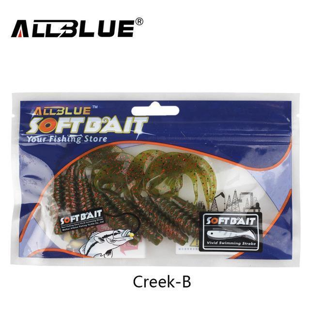 Allblue Creek Single Tail Soft Bait 3.2G/82Mm 8Pcs/Lot Biforked Grubs Silicone-allblue Official Store-Color B-Bargain Bait Box