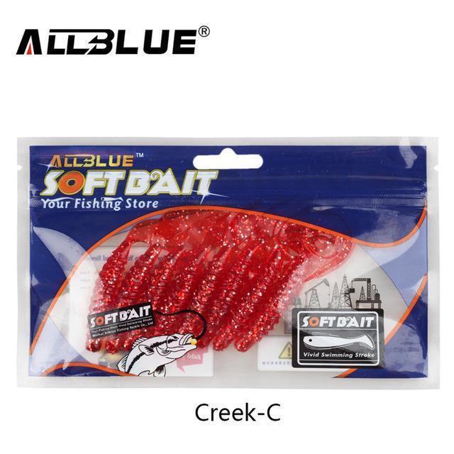 Allblue Creek Single Tail Soft Bait 3.2G/82Mm 8Pcs/Lot Biforked Grubs Silicone-allblue Official Store-Color C-Bargain Bait Box