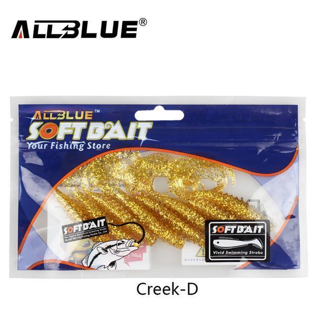 Allblue Creek Single Tail Soft Bait 3.2G/82Mm 8Pcs/Lot Biforked Grubs Silicone-allblue Official Store-Color D-Bargain Bait Box