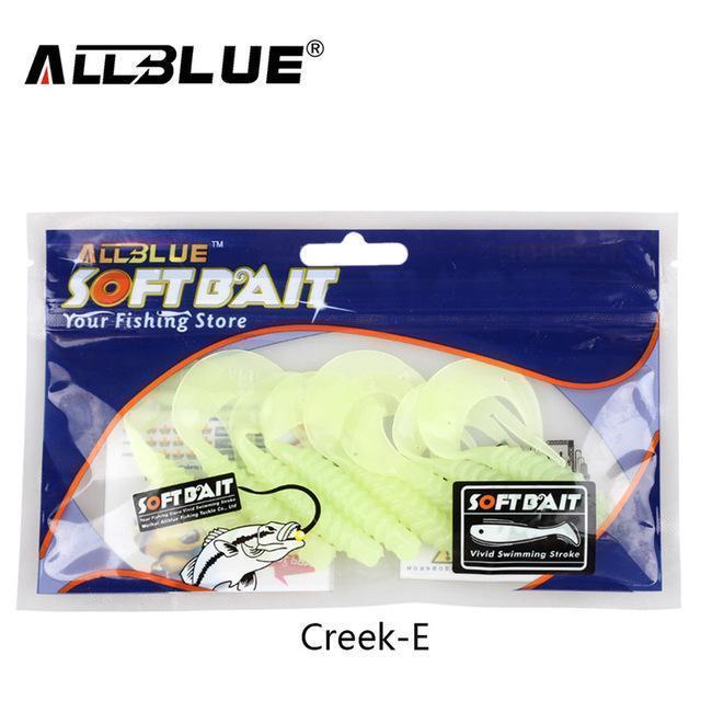 Allblue Creek Single Tail Soft Bait 3.2G/82Mm 8Pcs/Lot Biforked Grubs Silicone-allblue Official Store-Color E-Bargain Bait Box