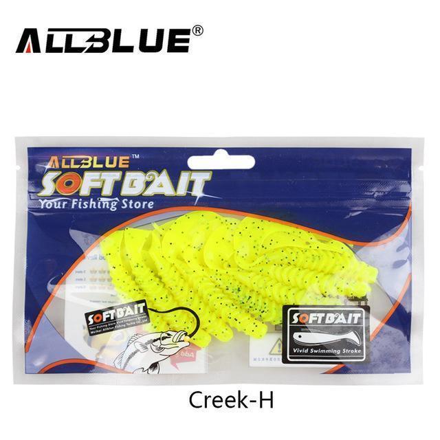 Allblue Creek Single Tail Soft Bait 3.2G/82Mm 8Pcs/Lot Biforked Grubs Silicone-allblue Official Store-Color H-Bargain Bait Box