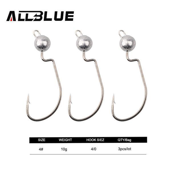 Allblue Exposed Lead Jig Head 3.5G 5G 7G 10G Barbed Hook Soft Lure Jigging-allblue Official Store-10g 3pcs-Bargain Bait Box