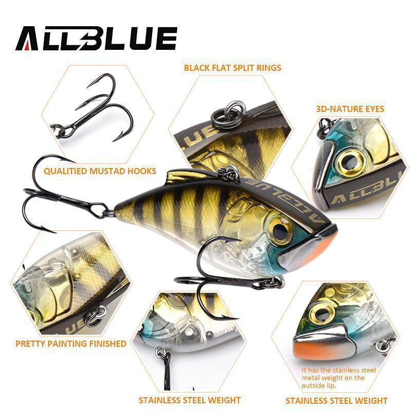 Allblue Joker 70S Sinking Fishing Lure Lipless Crankbaits Hard Artificial Vib-allblue Official Store-Color B-Bargain Bait Box